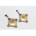 Gold Plated Textured Earrings Zircon Women's Sterling Silver 925 Stones A806